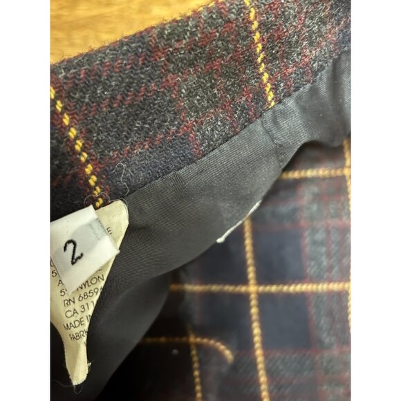 Vintage DKNY Womens Blazer Jacket Size 2 Wool Blend Black Plaid 3 Button Career - Picture 5 of 8